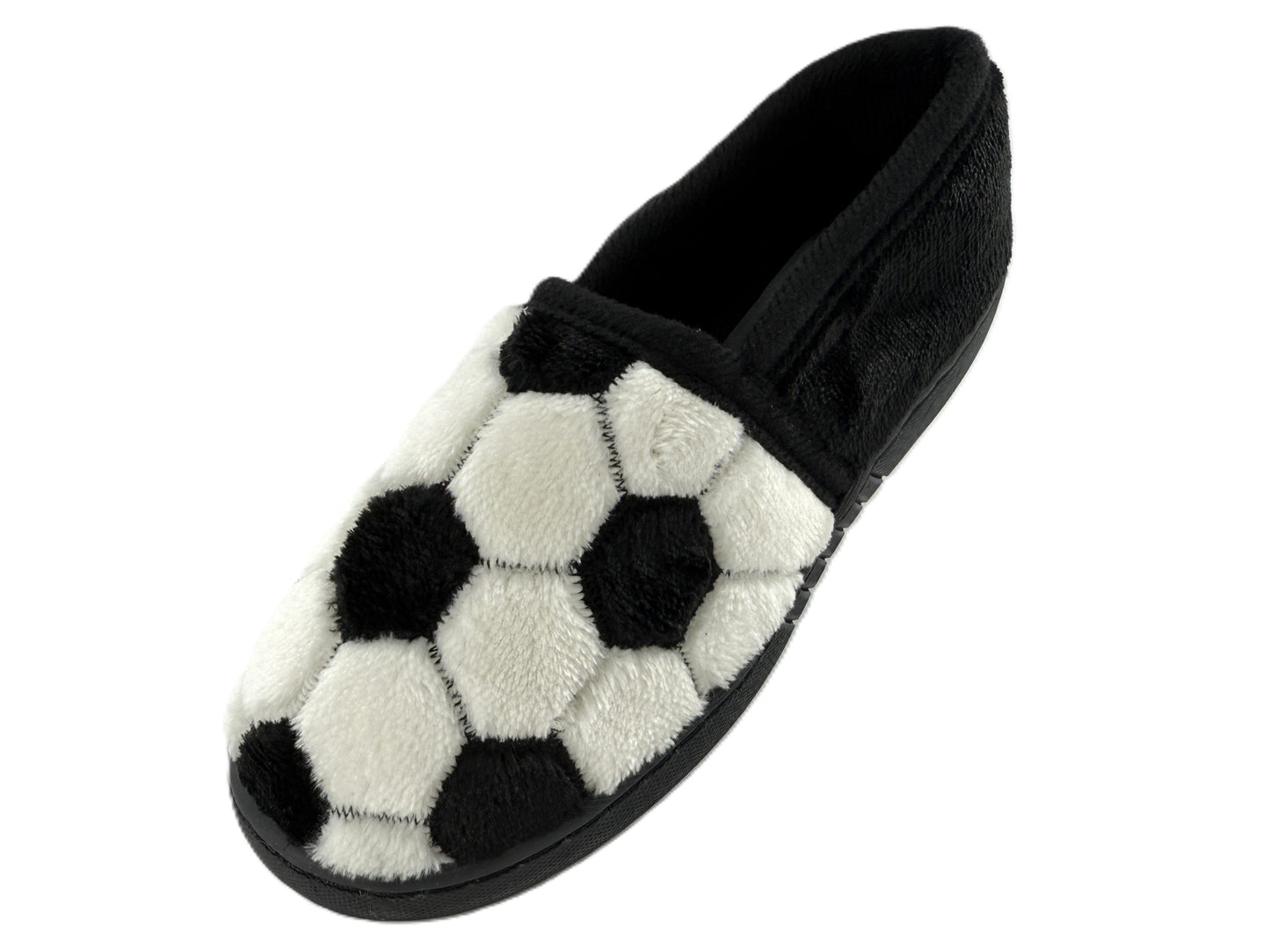 DUNLOP Boys Football Slippers Memory Foam Plush Velour Warm Non Slip Cosy