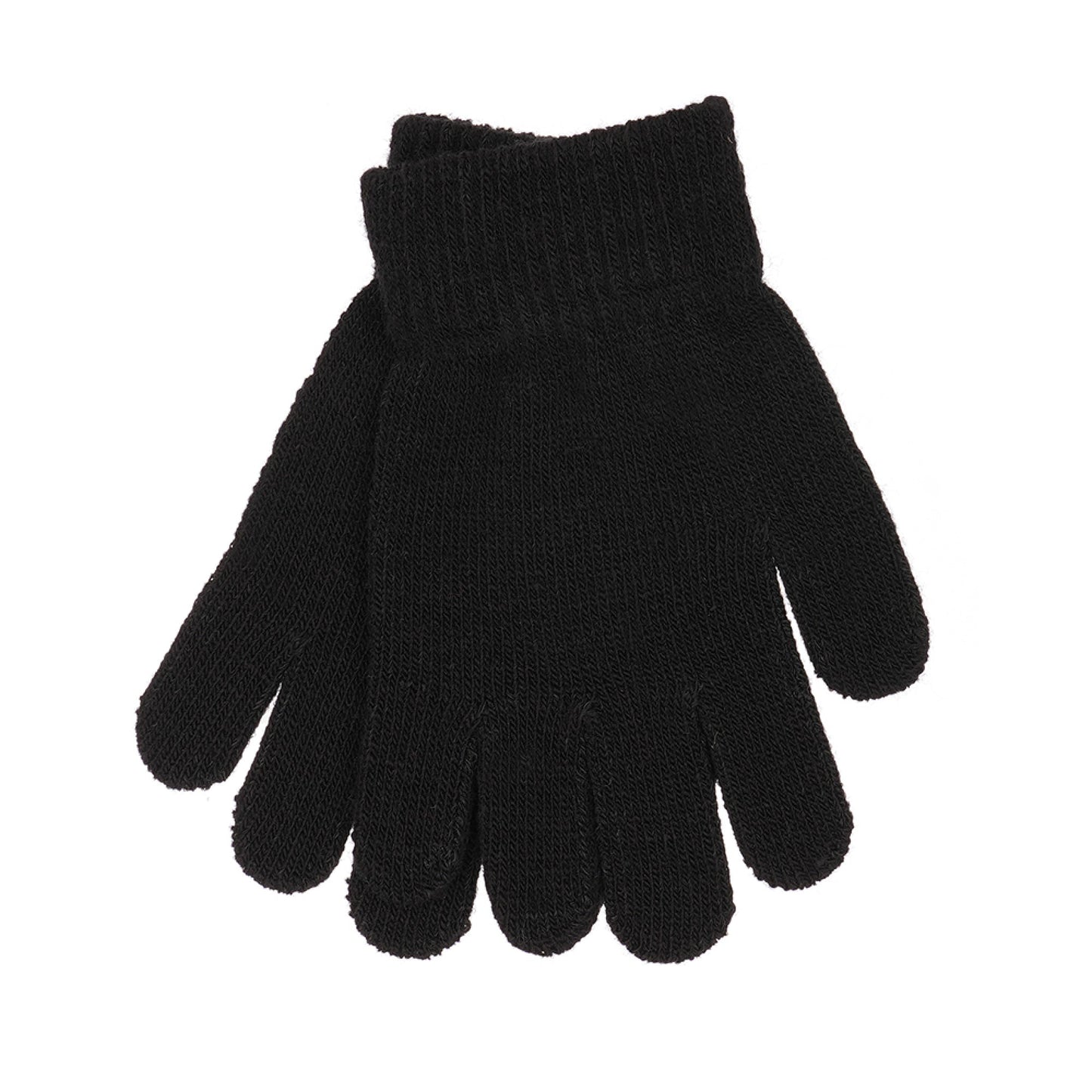 6 Pairs Boys Thermal Knitted Stretch Gloves - Multi or Black