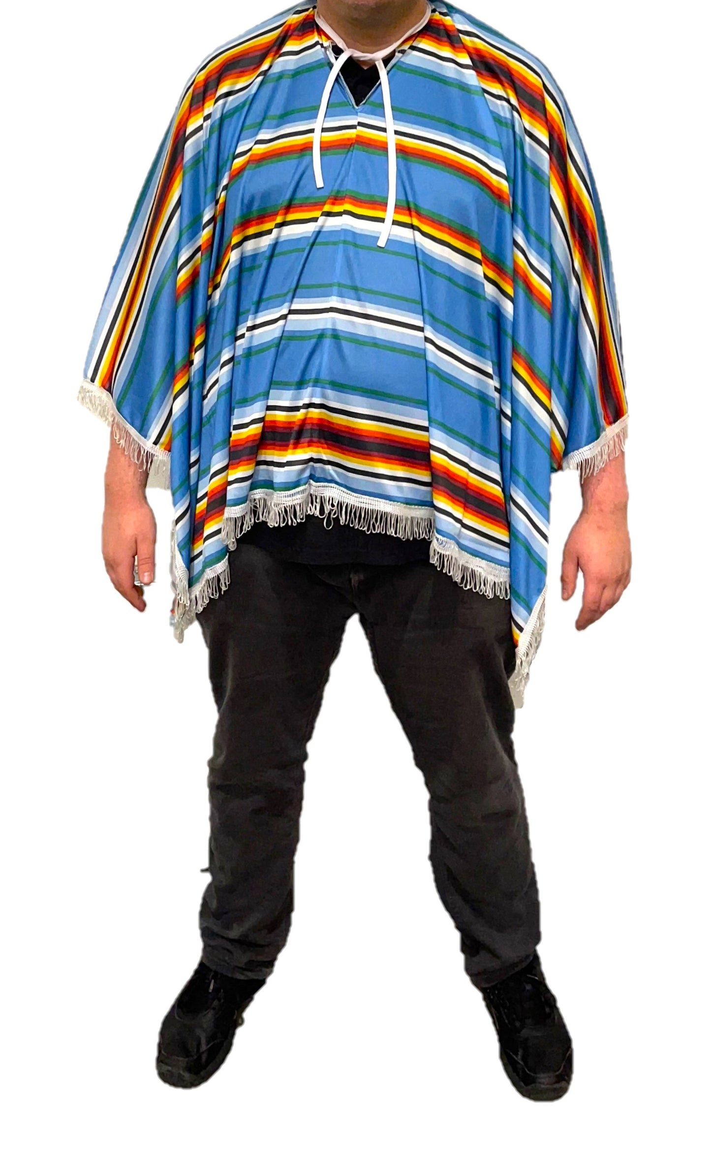 Men's Mexican Wild West Poncho Fancy Dress Costume