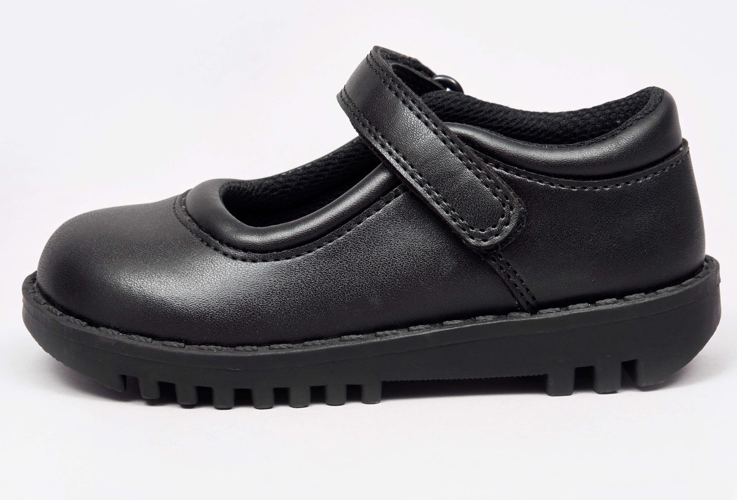 Girls Black Mary Jane School Shoes Touch Fasten Cushioned Non Slip UK Sizes 8-12