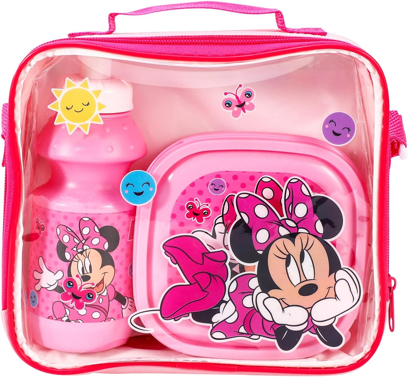 Minnie Mouse 3Pc Lunch Set, Lunch Bag, Plastic Bottle, Storage Container School Day