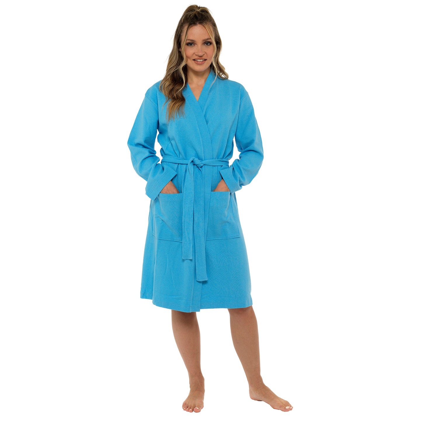 Ladies 100% Cotton Waffle Dressing Gown