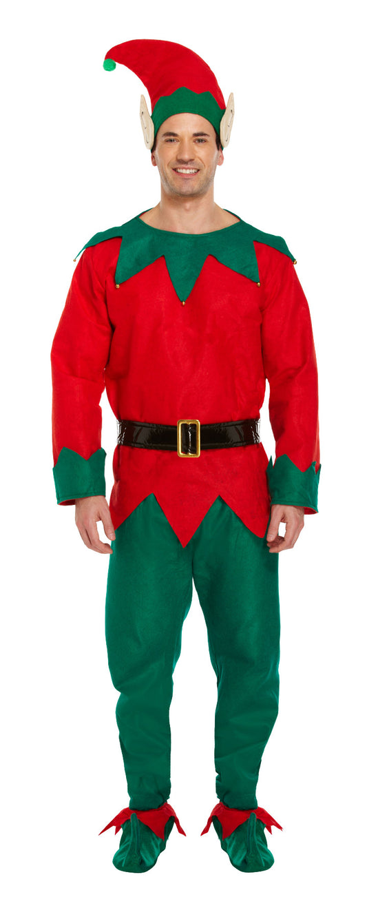 Adult Elf Christmas Fancy Dress Costume, Party, Xmas, Two Sizes