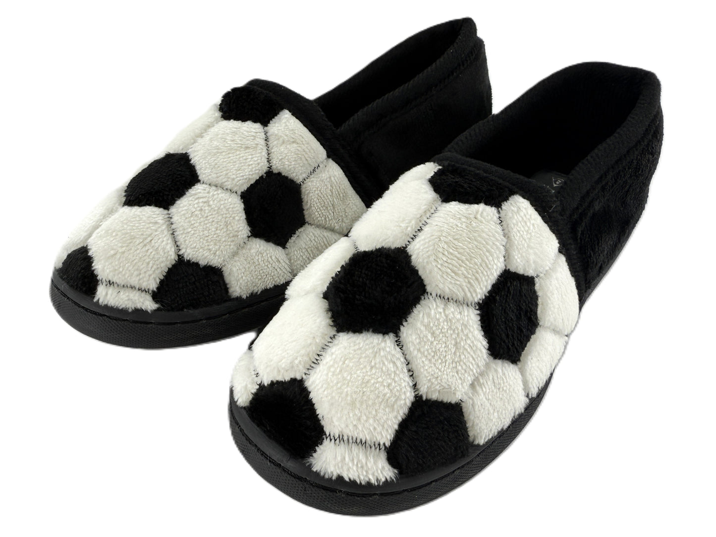 DUNLOP Boys Football Slippers Memory Foam Plush Velour Warm Non Slip Cosy