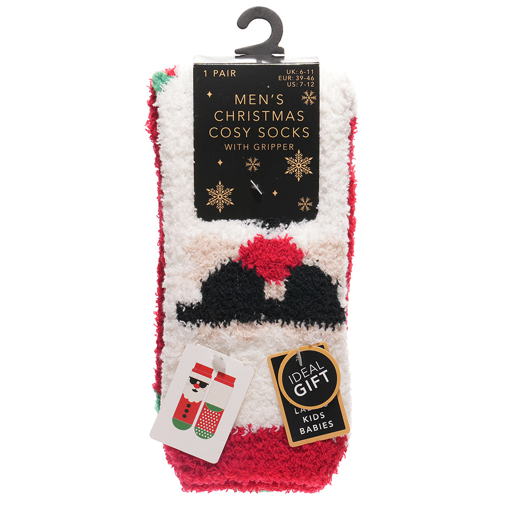 Men’s 3 Pack Christmas Slipper Socks Warm Cosy Gripper Festive Gift Secret Santa