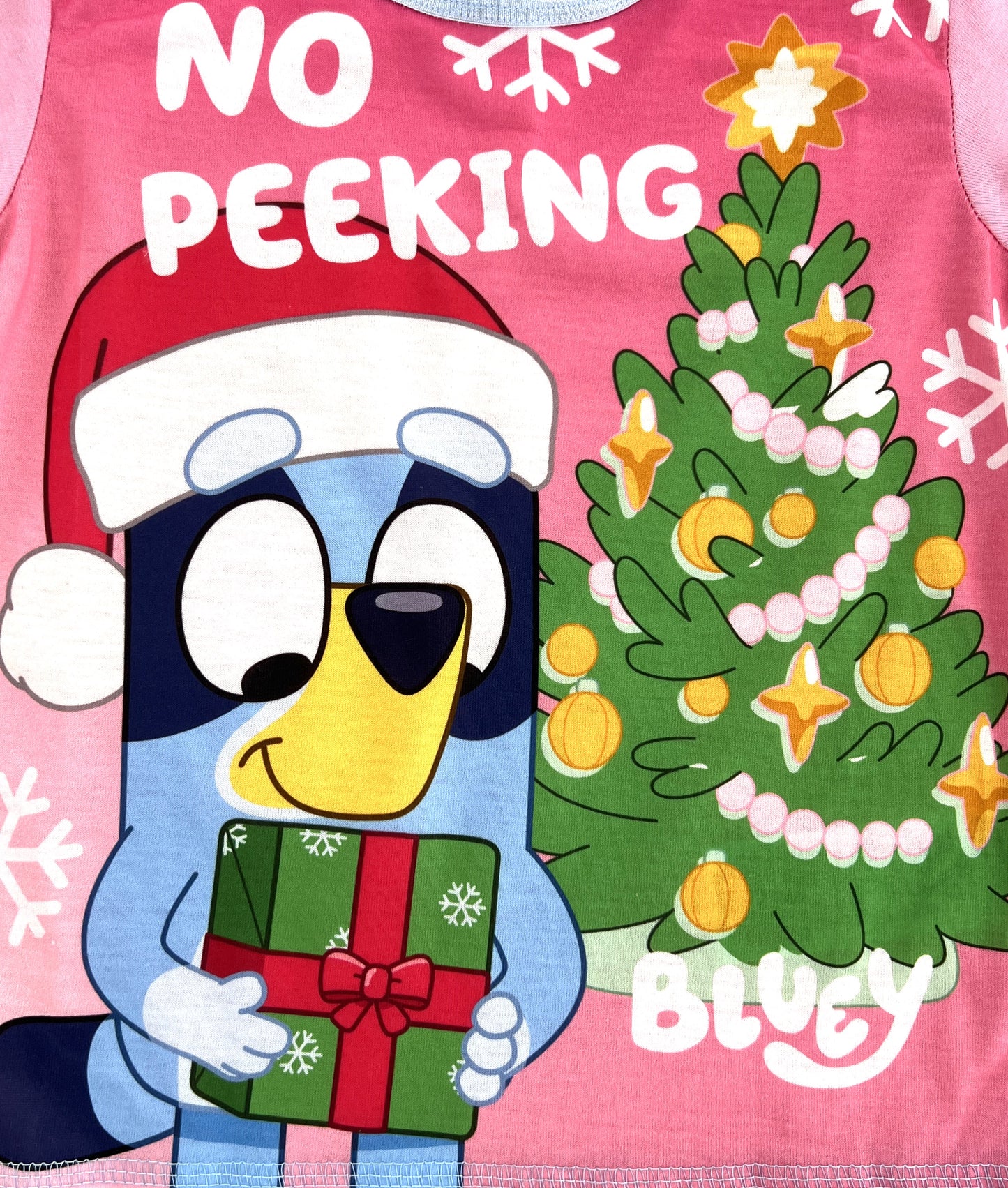 Bluey Christmas Pyjamas, “No Peeking” Girl’s, 18 Months-5 Years