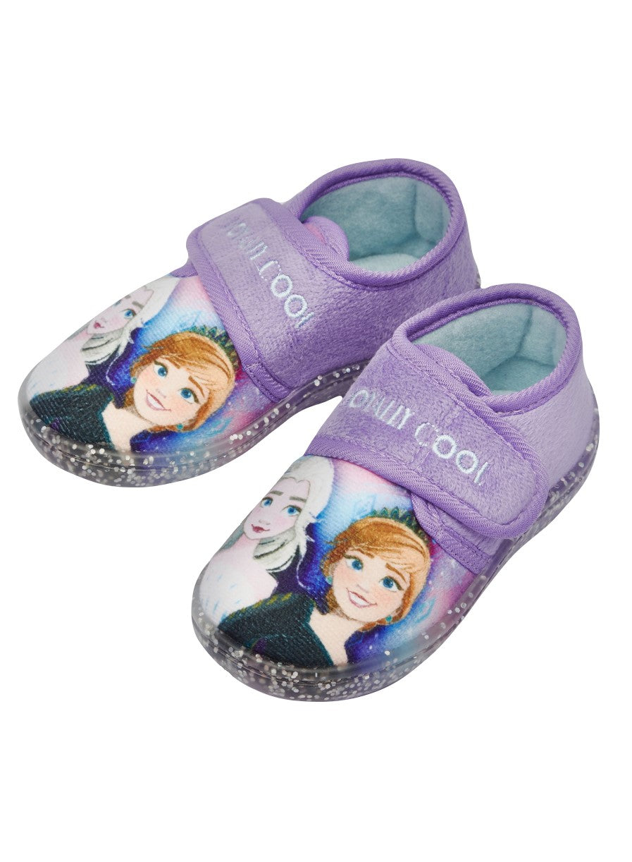 Frozen Anna and Elsa Girls "Royally Cool" Easy Close Slippers Size UK Child 5