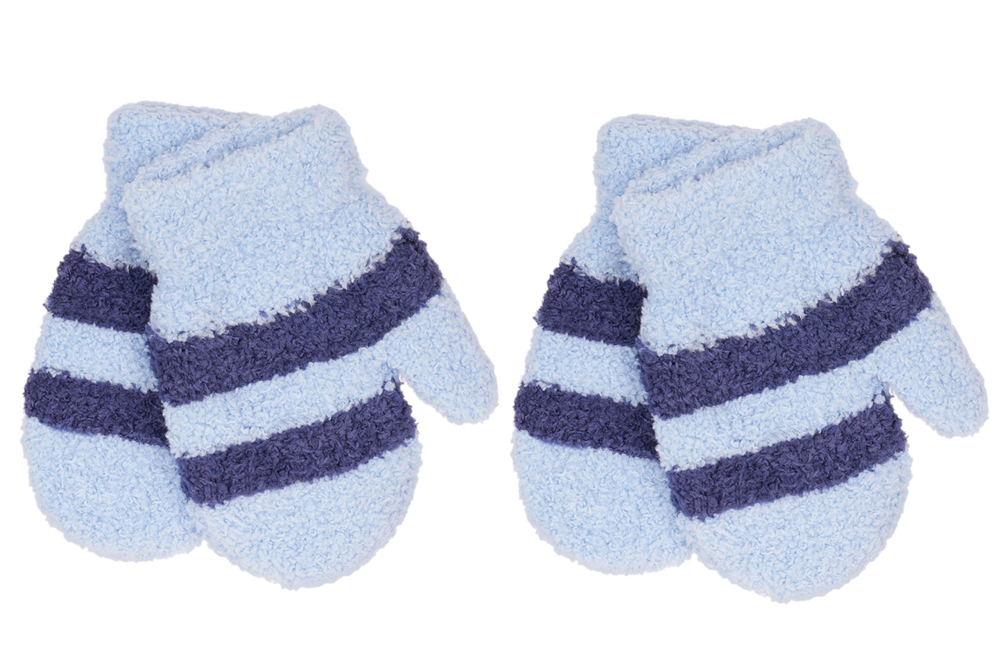 2 Pairs Supersoft Striped Knitted Baby Mittens Warm Winter Gloves for Infants