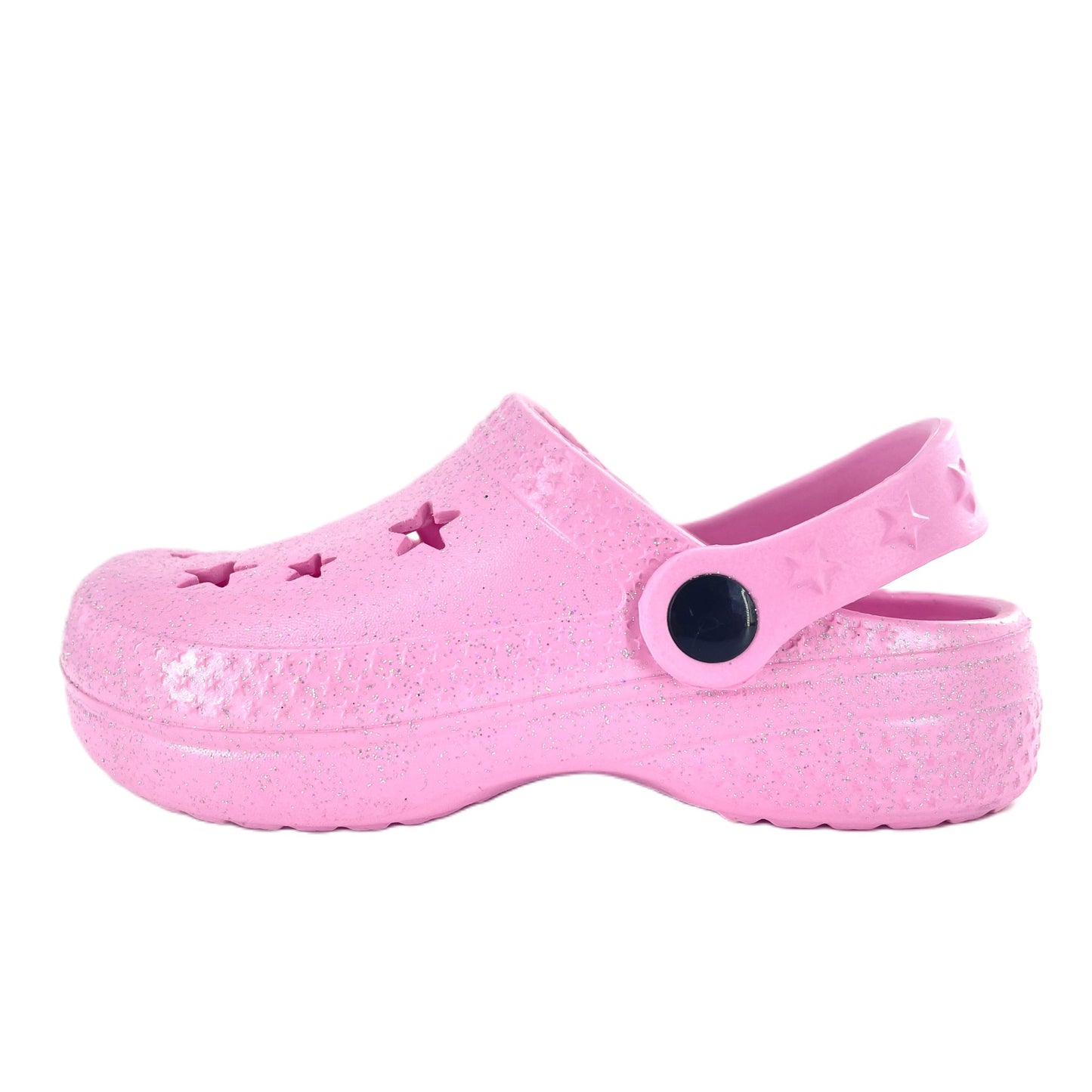Girls Glittery Clogs Lightweight Summer Sandals Beach Pool Shoes - Lilac or Pink