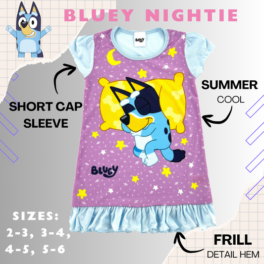 Bluey Girl’s Summer Nightie, Nightdress 2-6 Years