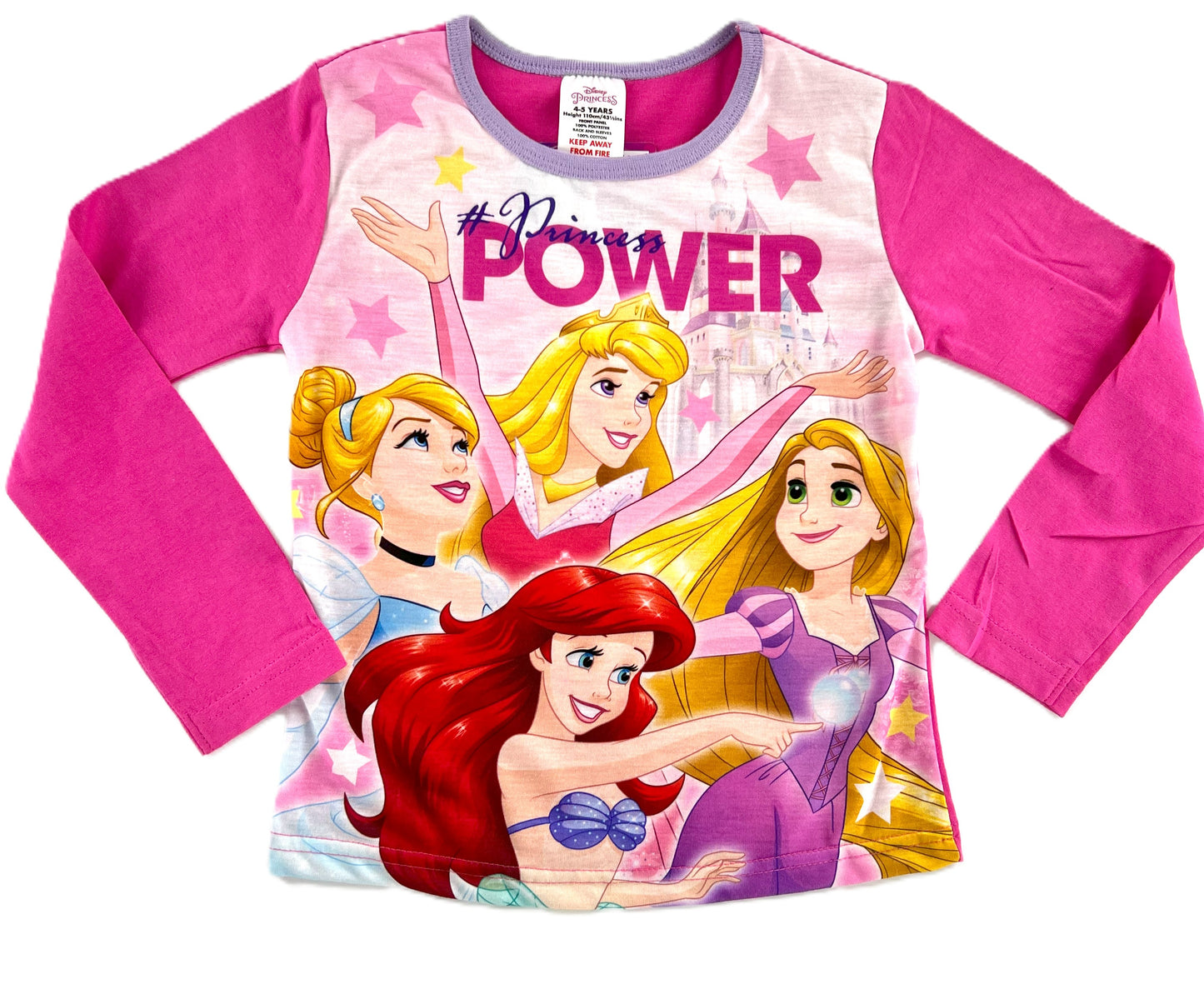 Disney Princess Girls Pyjamas, Ariel, Rapunzel, Cinderella & Aurora 4–10 Years