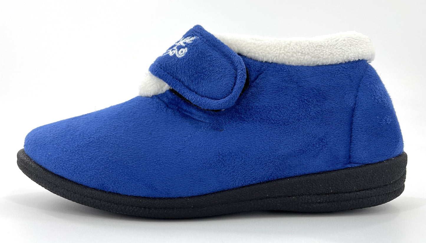 Ladies Embroidered Easy Access Touch and Close Adjustable Strap Slippers