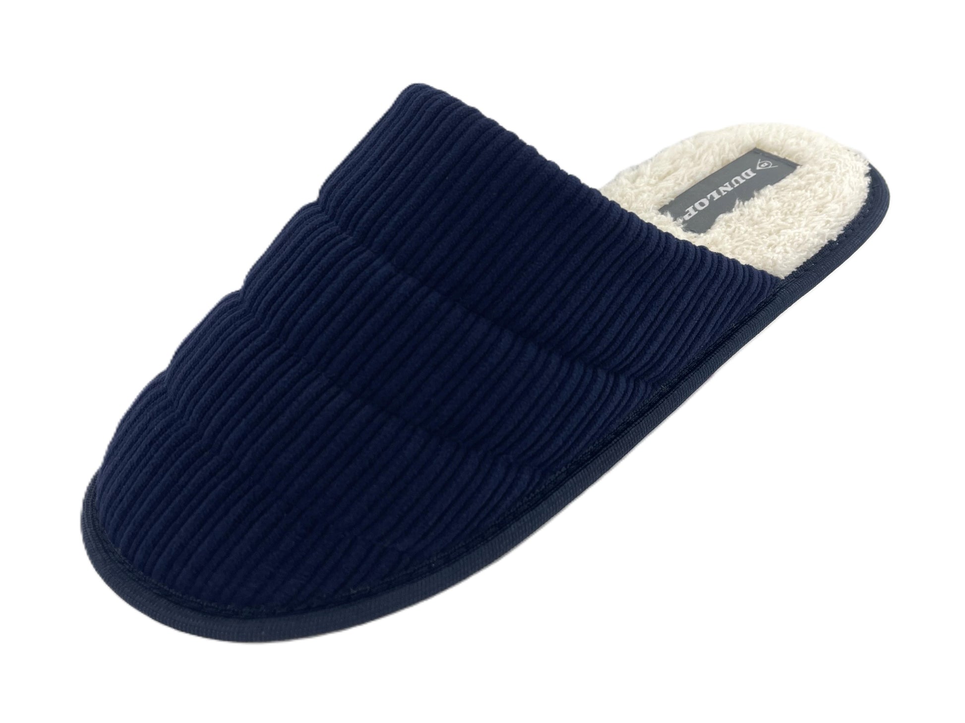 Dunlop Men's Mule Slippers Cord Uppers Memory Foam Machine