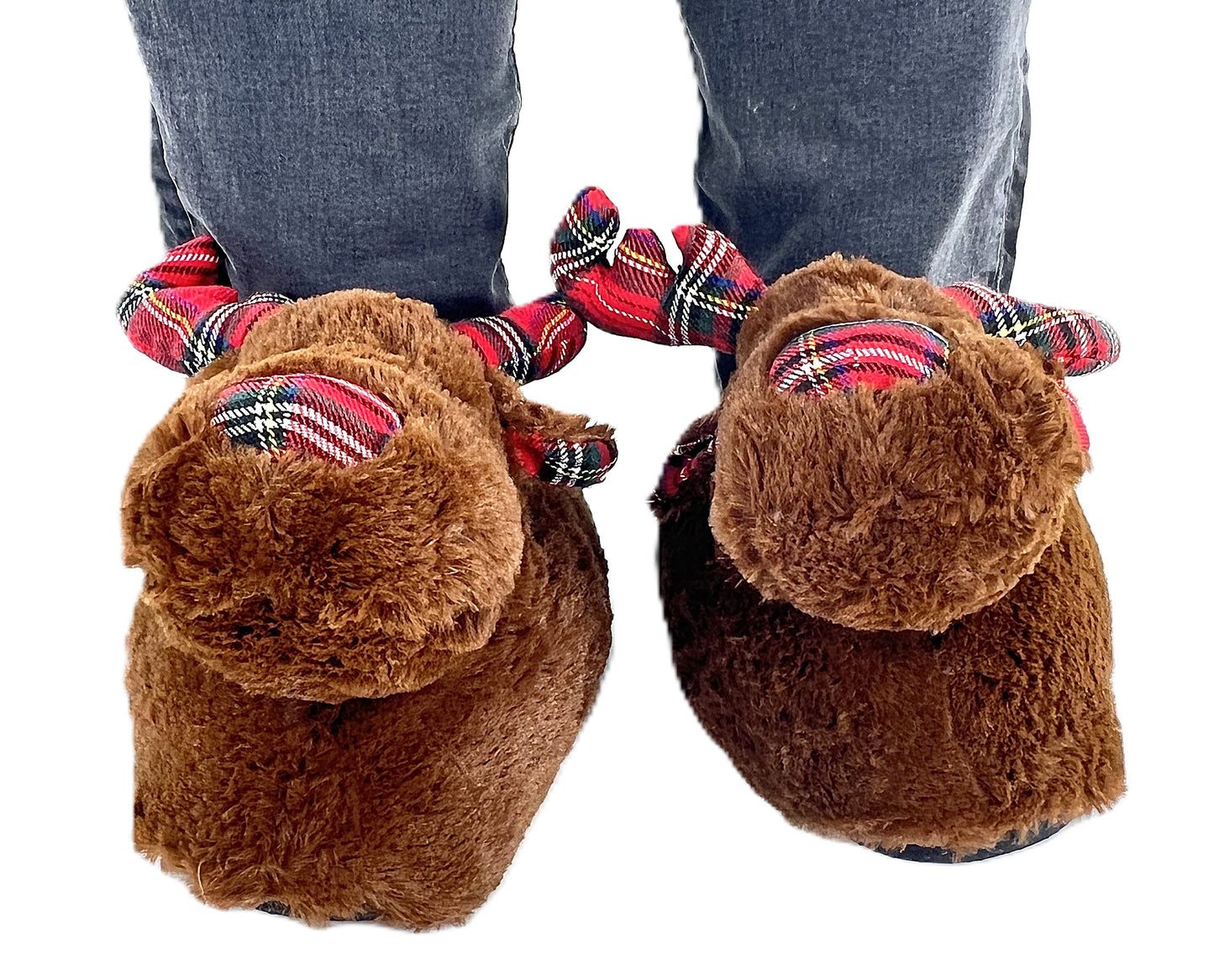 Reindeer Novelty Adult Slippers, Size 3-12 Xmas, Ladies, Men