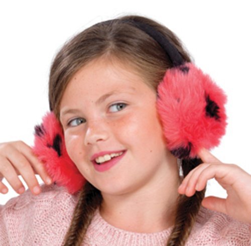 Girls Fluffy Faux Fur Earmuffs – Winter Ear Warmers, Pink or Grey, Up to 12 Yrs