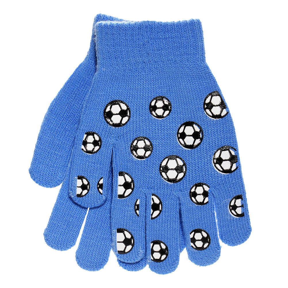 Boys 3 Pack Magic Stretch Gloves Gripper Winter Camo Football Warm