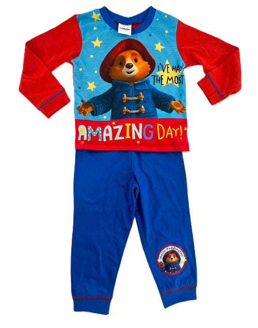 Paddington Bear Kids’ Pyjamas – 100% Cotton – Long Sleeve Top & Bottoms – Sizes 18 Months to 5 Years