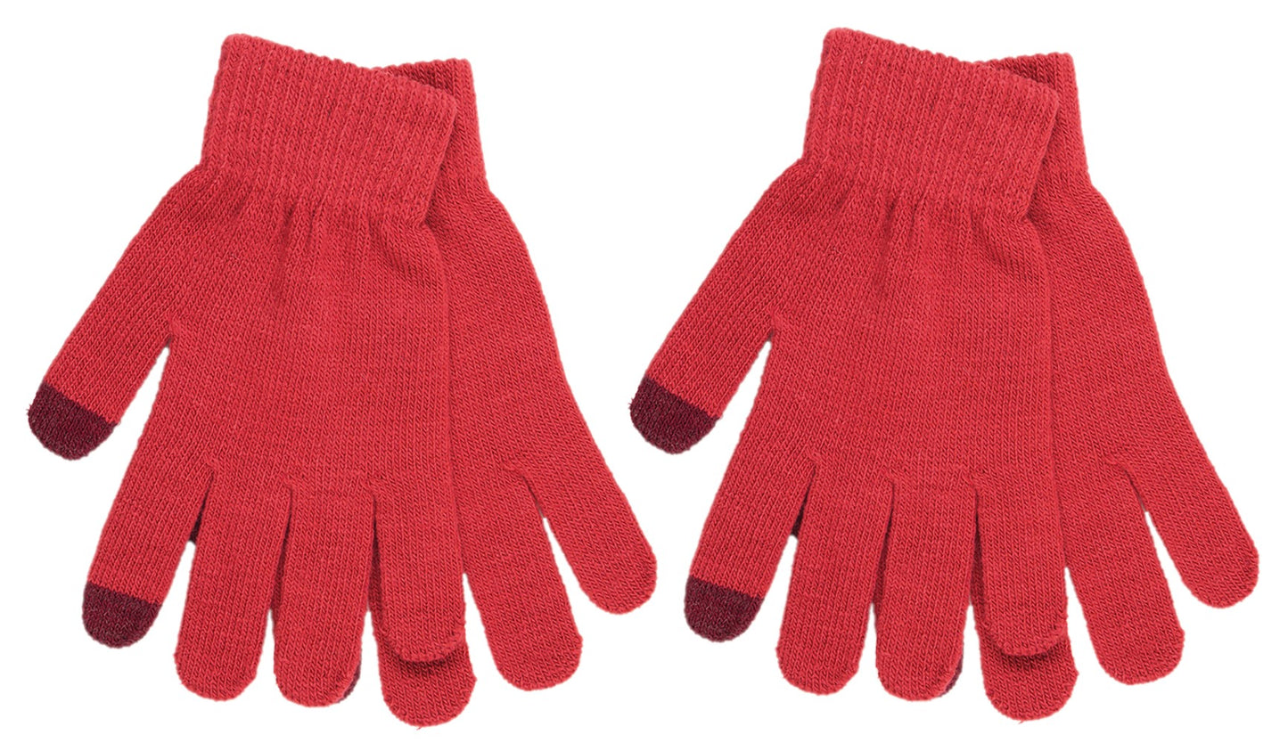 2 Pairs Ladies Knitted Touch Screen Phone Gloves - Various Colours