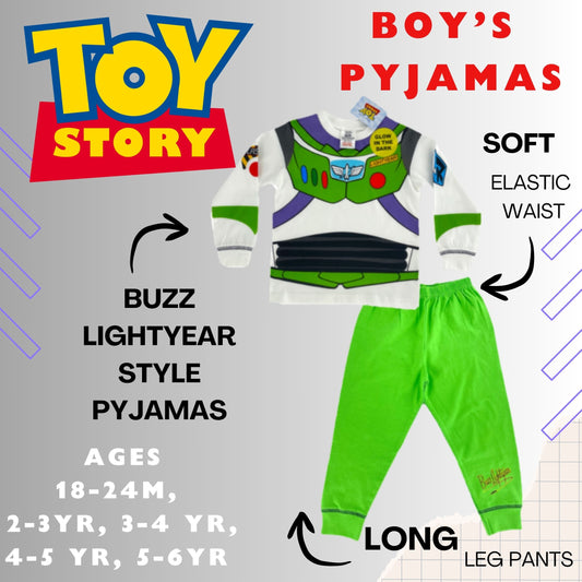 Buzz Lightyear Boys Pyjamas Toy Story Costume Design 18 Months -6 Years, PJ