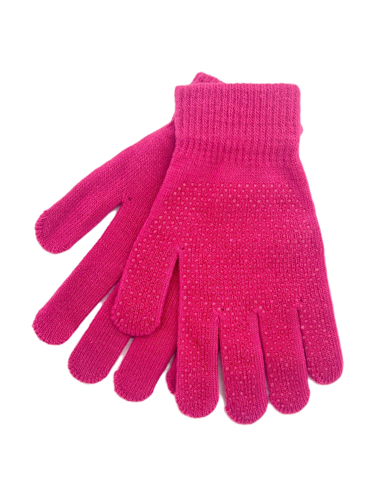 3 Pairs Ladies Thermal Grippers Gloves - Black, Pink & Grey Knitted Winter Gloves with Silicon Grips