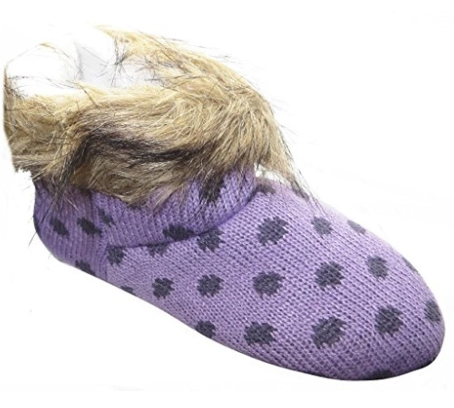 Girl's Faux Fur Trim Bootie Style Slippers 2 Colours Sizes 9-3 Available
