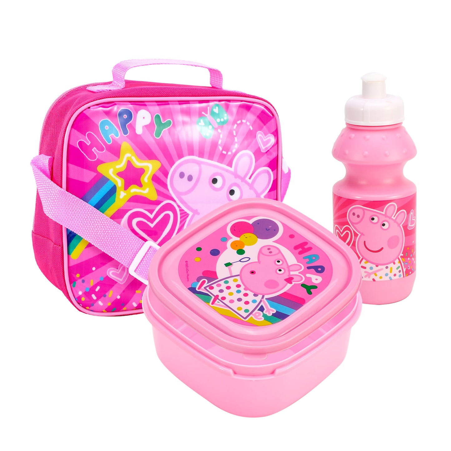 ppa Pig 3Pc Lunch Set, Lunch Bag, Plastic Bottle, Storage Container School Day