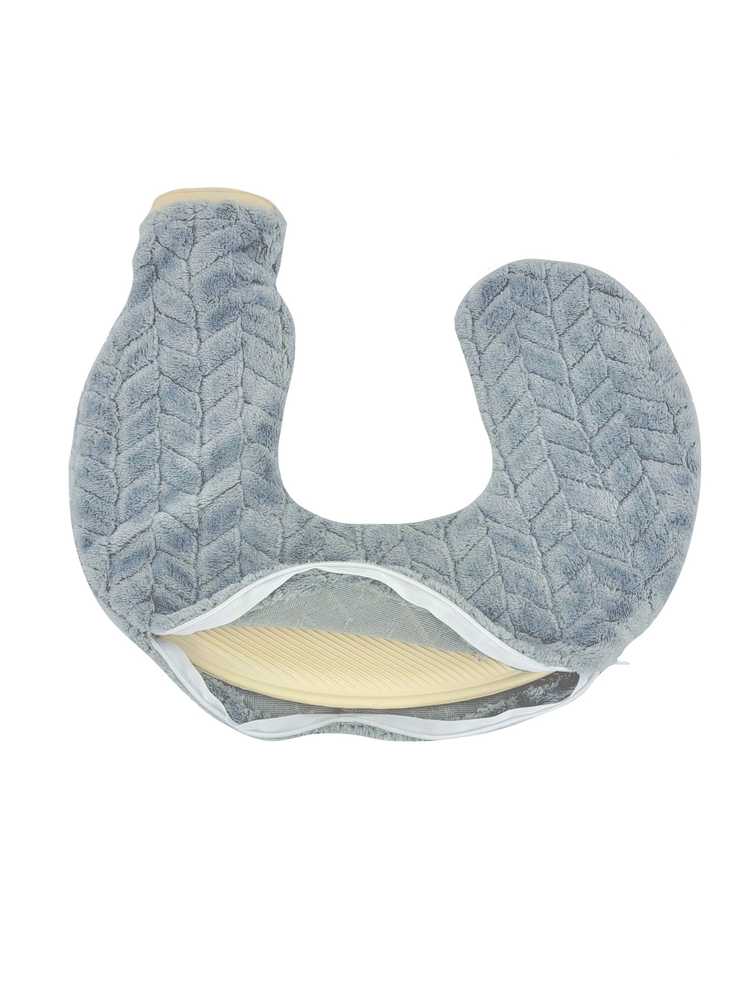 Grey Chevron U-Shaped Neck Hot Water Bottle 1100ml