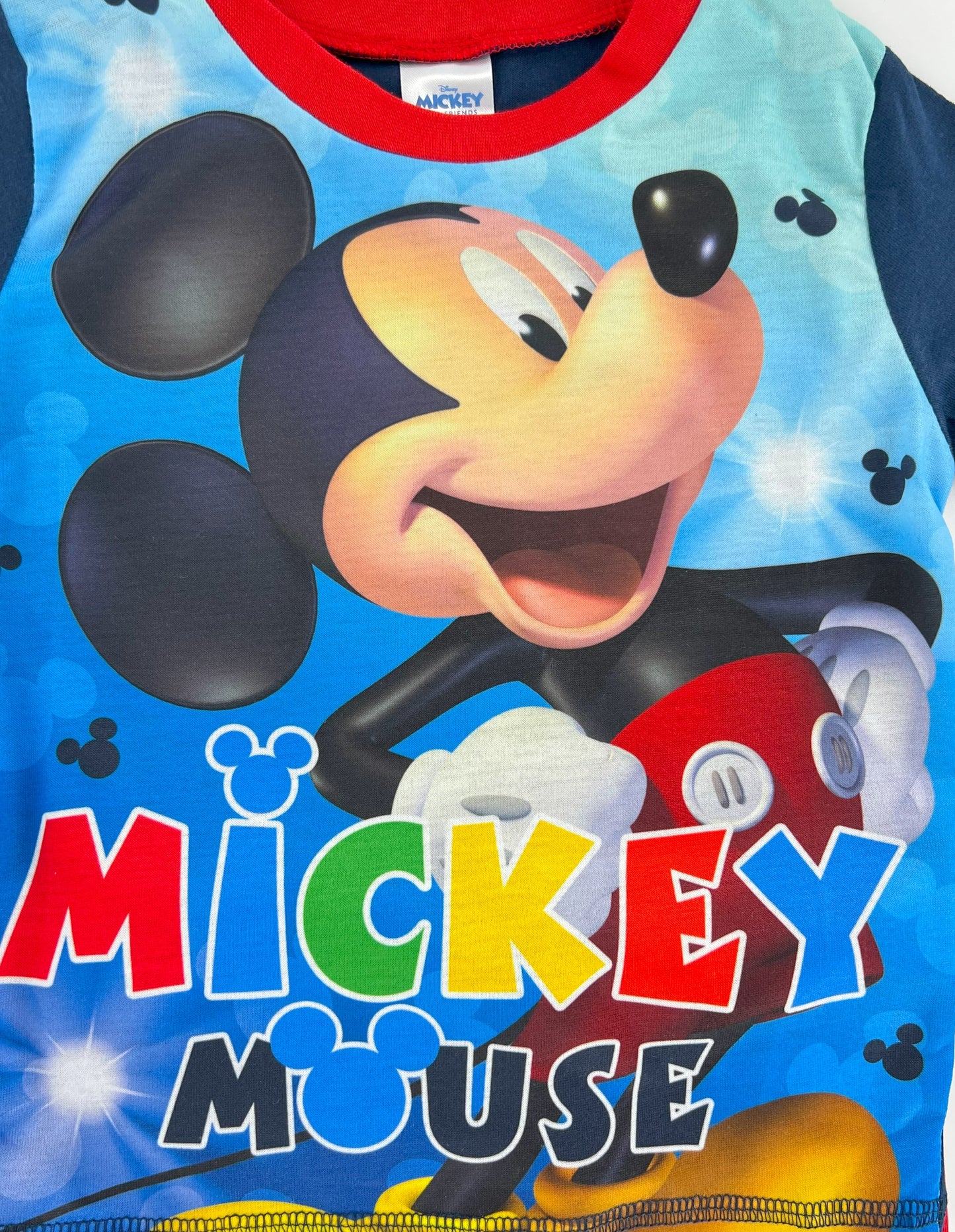 Disney Mickey Mouse Boys’ Pyjamas | 100% Cotton Bottoms & Polyester Front | Long Sleeve Top & Long Leg Pants | Kids Nightwear Ages 18–24 Months to 5 Years