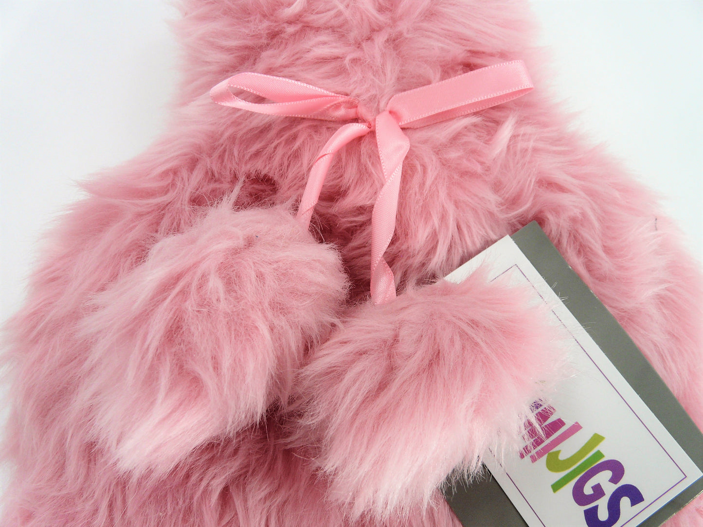 Thingimijigs Plush Hot Water Bottle with Pom Pom Detail, 2 Lt Cream or Pink