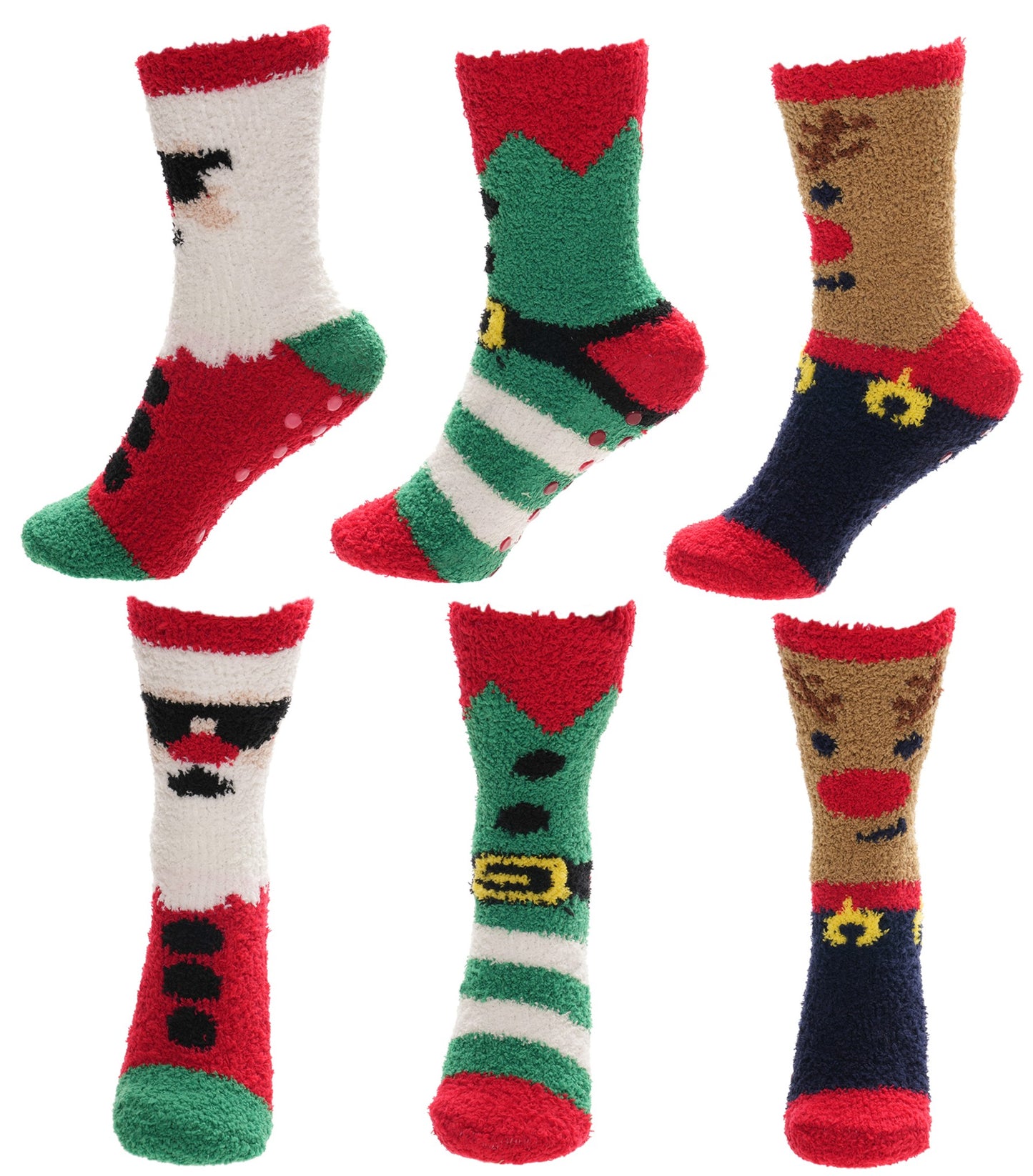3 Pack Kids Christmas Cosy Socks - 6-8