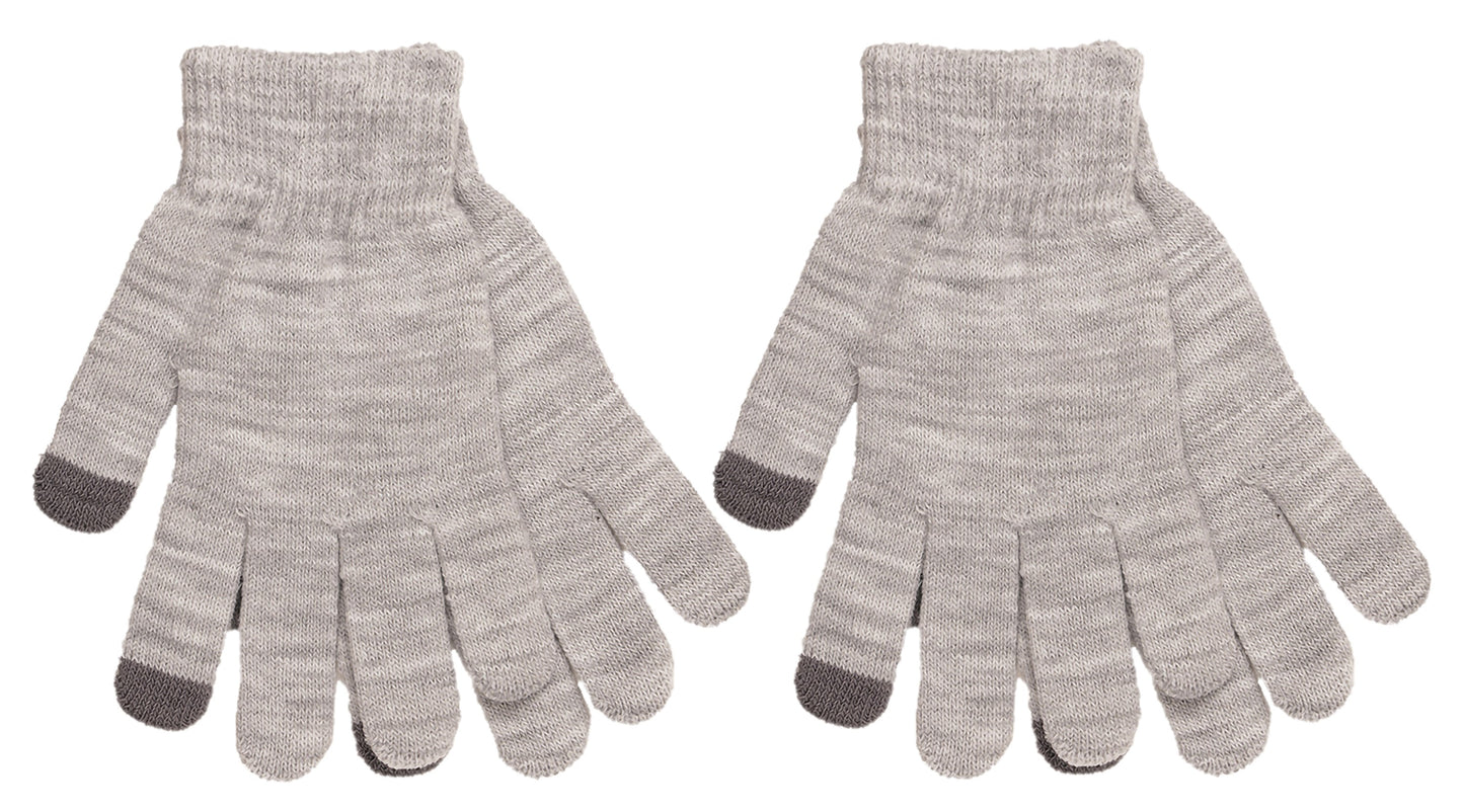 2 Pairs Ladies Knitted Touch Screen Phone Gloves - Various Colours