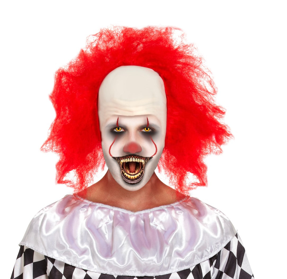Adult Halloween Scary Clown With Wig Fancy Dress Costume