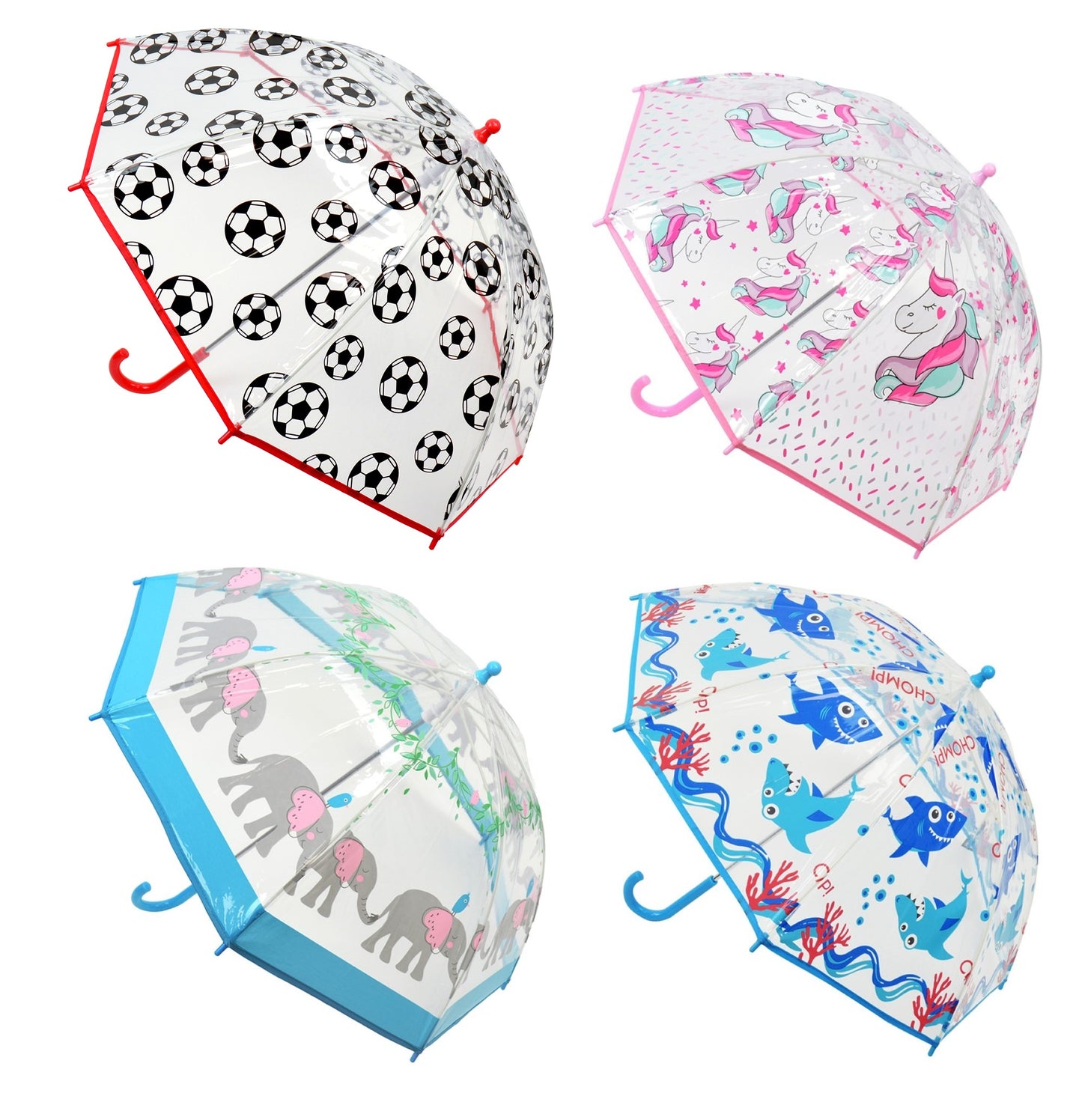 Children's Dome Umbrella Kids' Lightweight Transparent PVC Stick Brolly