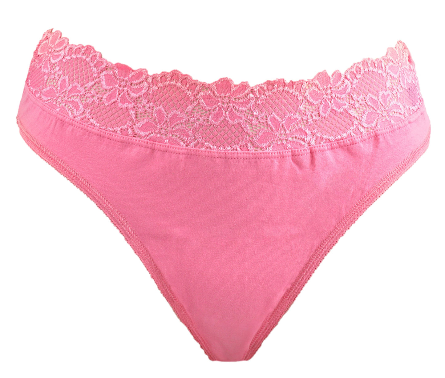 Womens High Leg Briefs Multipack Lace Trim Cotton Knickers Sizes 8-18