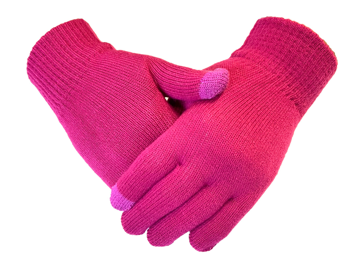 1 Pair Ladies Knitted Touch Screen Phone Gloves - Various Colours