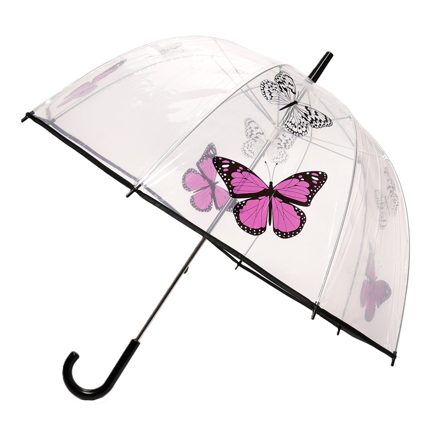 Ladies Transparent Dome Stick Umbrella - 4 Stylish Designs