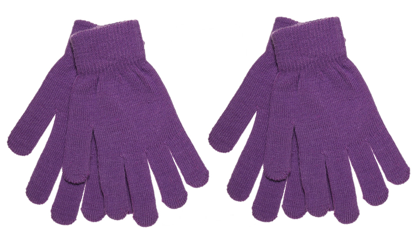 Ladies 2 Pack Magic Stretch Gloves Warm Knitted Winter Soft Cosy