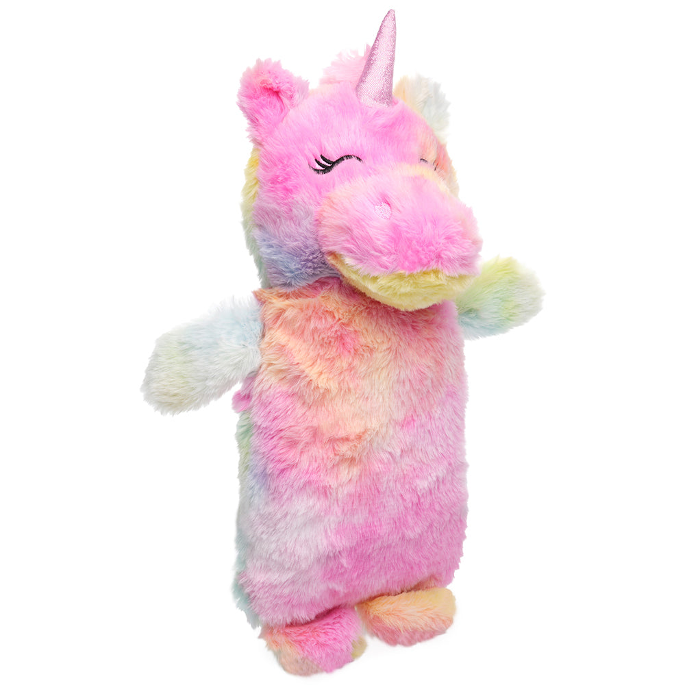 Unicorn Hot Water Bottle with Super Soft Plush Cover – 750ml Cute Rainbow Design, Cuddly Fluffy Unicorn Toy for Kids & Adults, Pain & Stress Relief