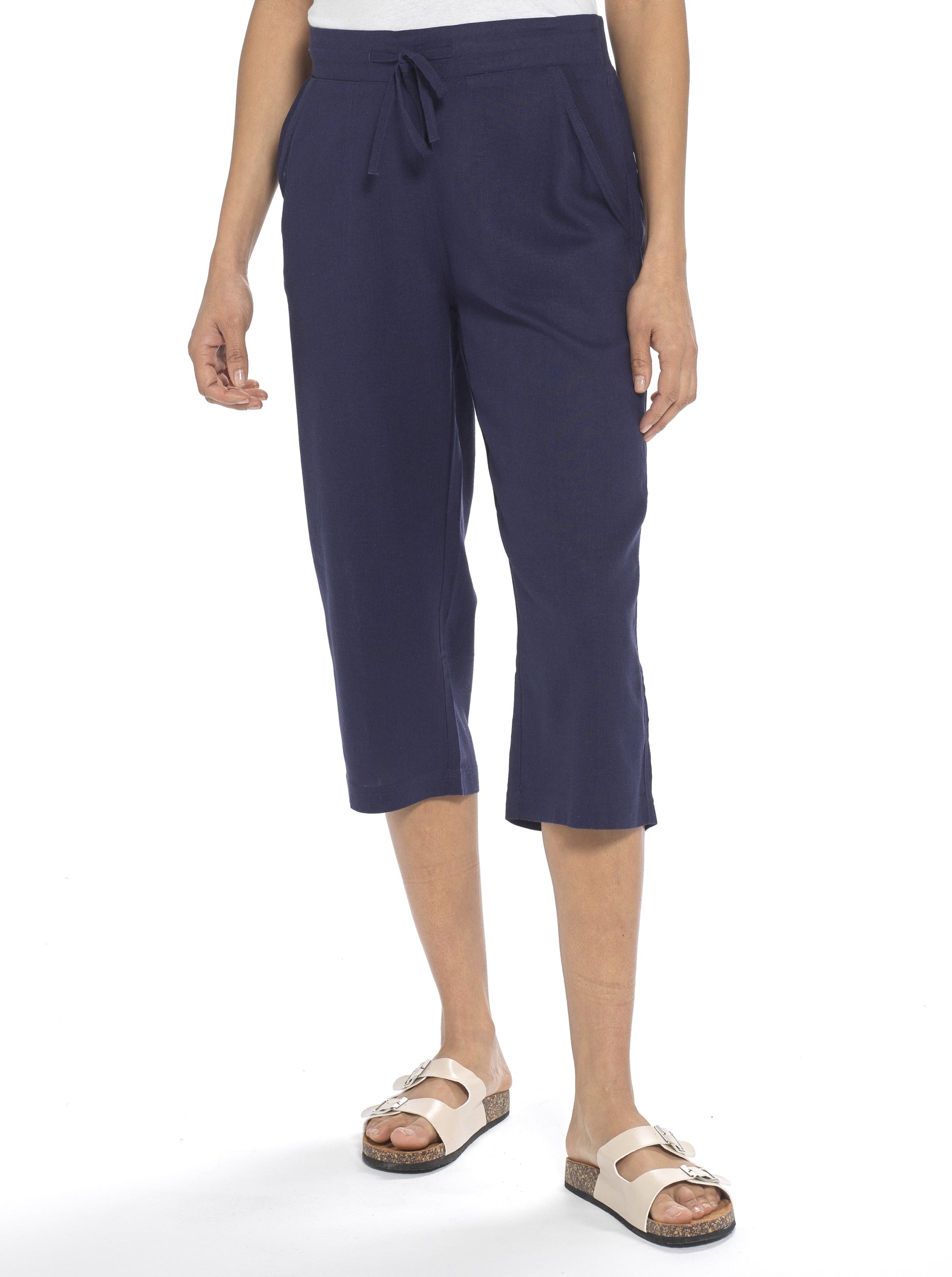 Cropped Trousers Three Quarter Shorts Womens Ladies Women Cropped