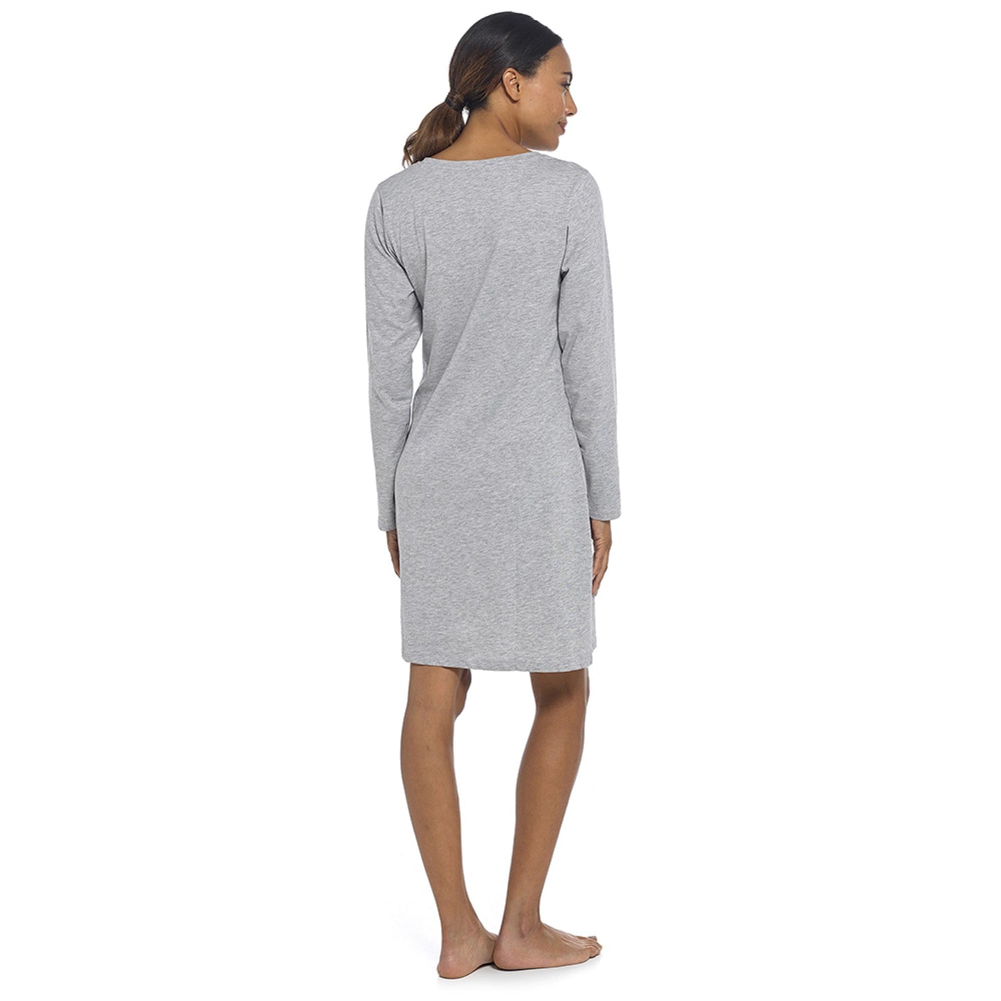 Ladies Cotton Nightie Dalmatian Design Grey Long Sleeved Soft Jersey Nightdress - Look for the Good Spots in Life