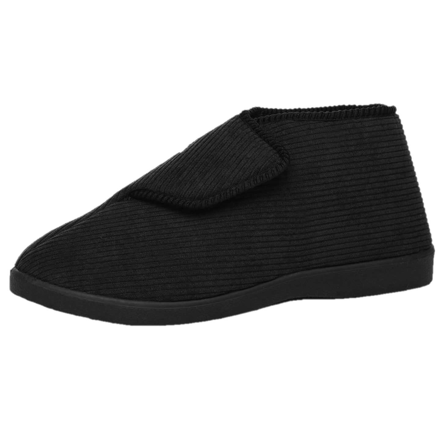 Men's Cord Adjustable Easy Close Bootie Slippers with Fleece Lining