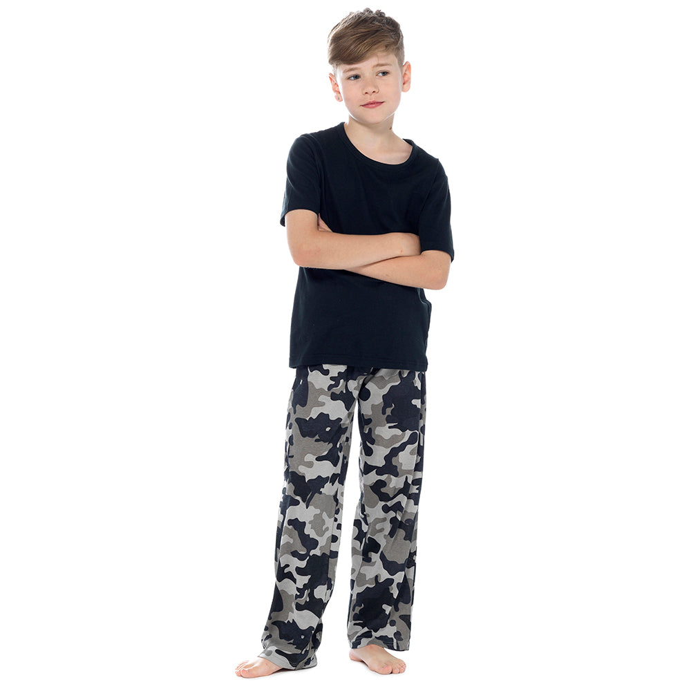 Boys Camo Print Cotton Jersey Pyjamas