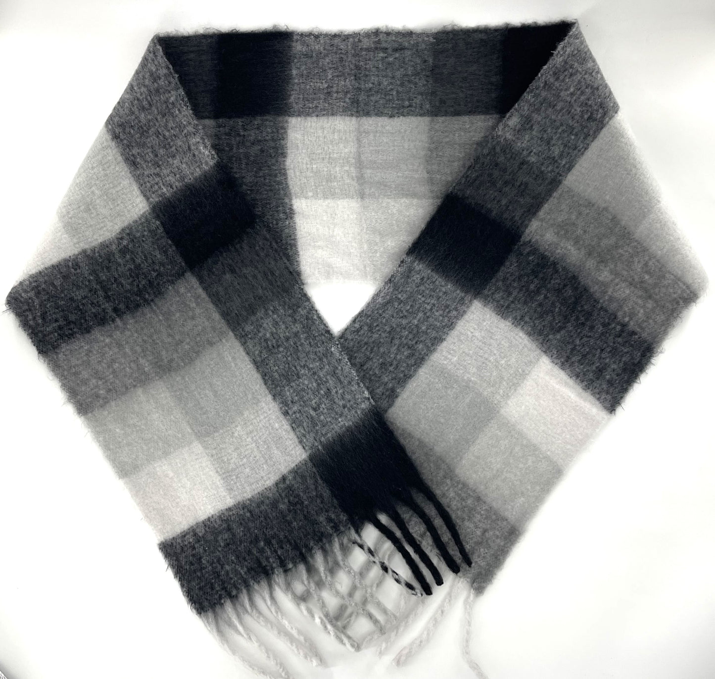 Ladies Supersoft Checked Blanket Scarf with Tassels