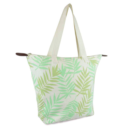 Ladies Cream Canvas Beach Tote Bag With Zip & Matching Makeup Pouch