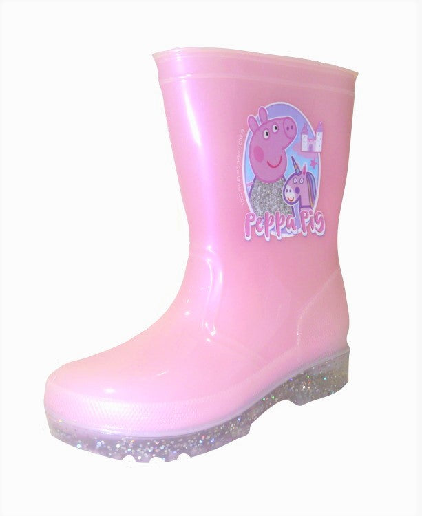 Peppa Pig Girls Pink Glitter Wellies