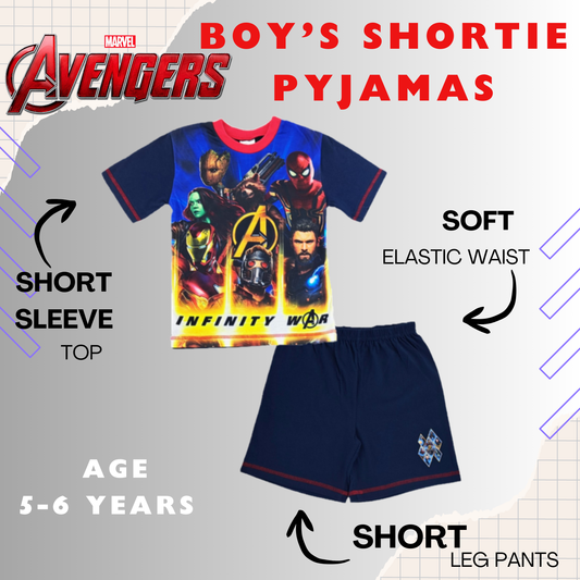 Marvel Avengers Infinifty War Boys Shortie Pyjamas 5-6 Years