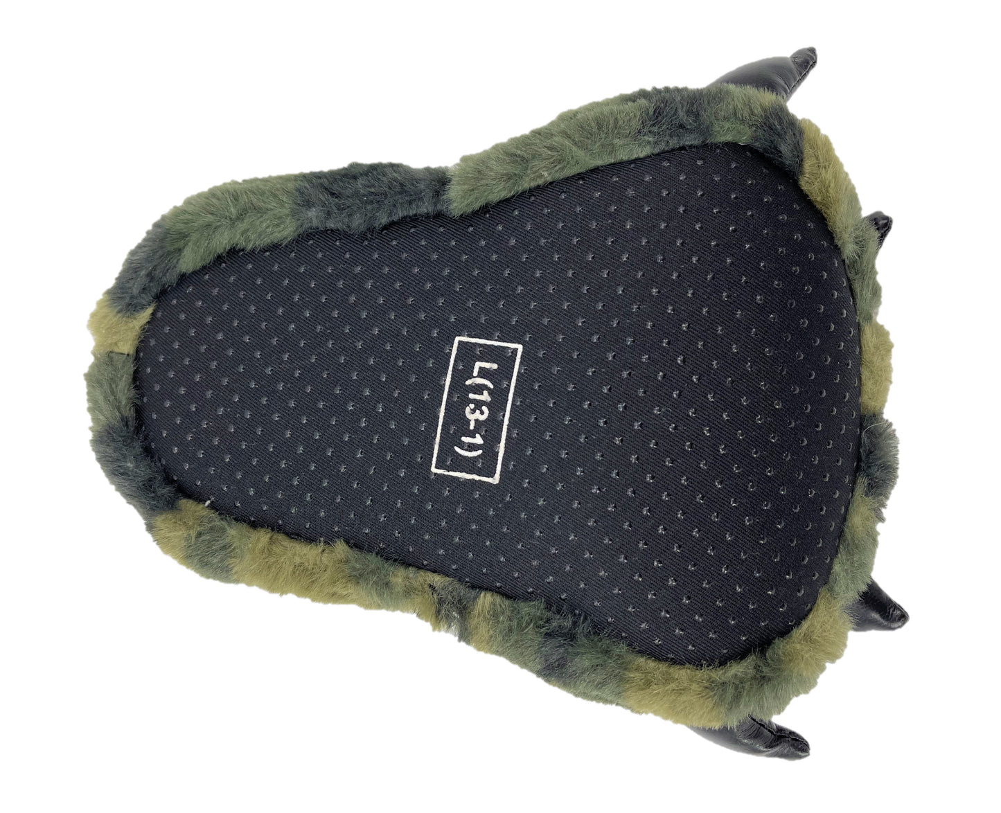Novelty 3D Claw Boys Camo Pattern Faux Fur Slippers