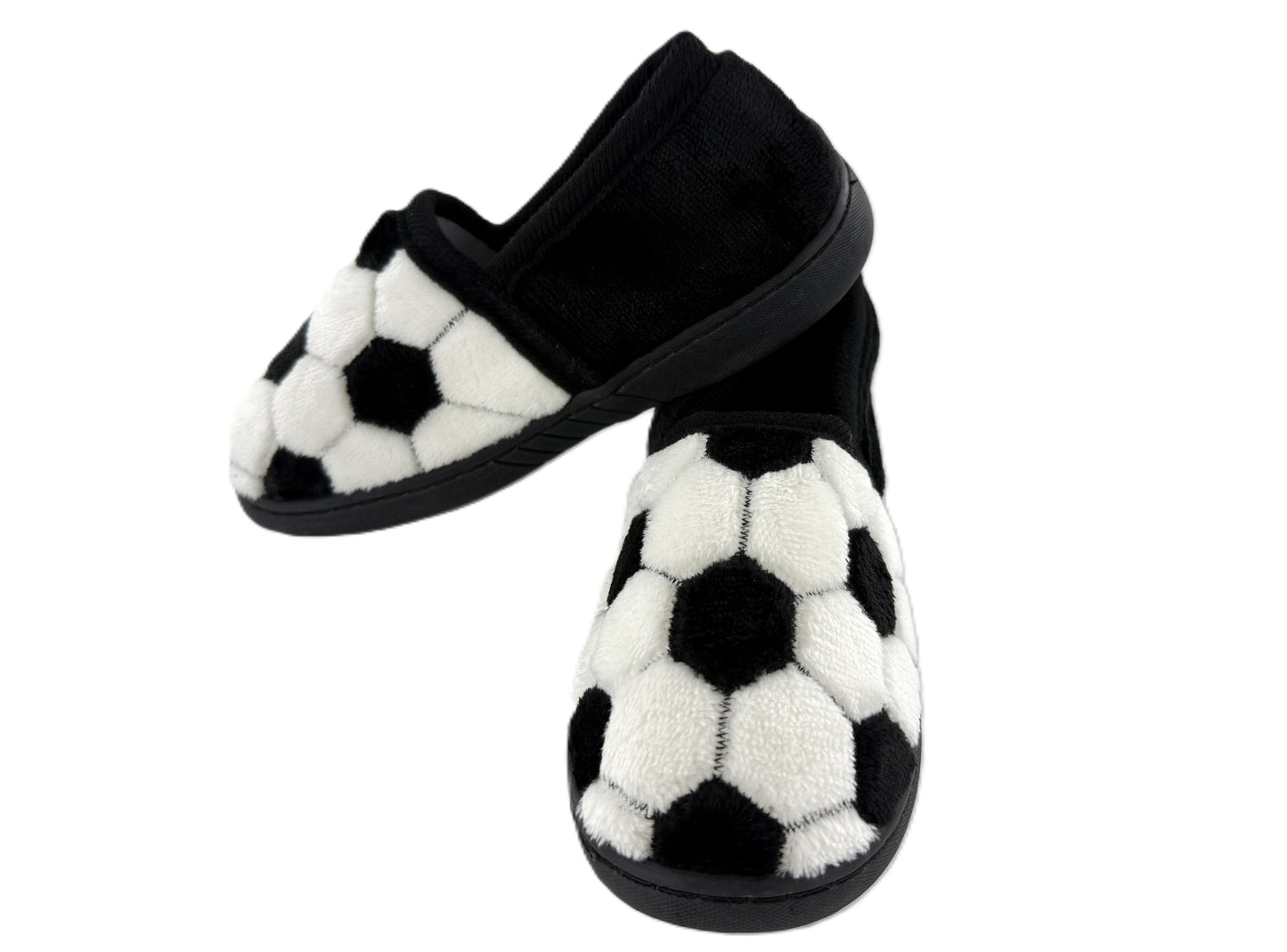 DUNLOP Boys Football Slippers Memory Foam Plush Velour Warm Non Slip Cosy