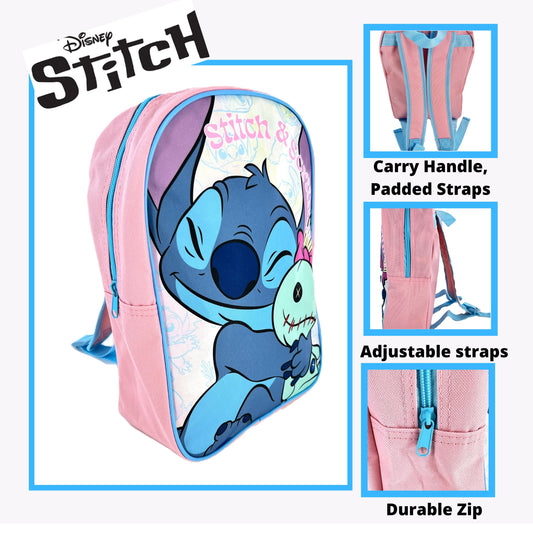 Stitch Backpack Kids Pink School Bag Children's Girls Nursery Rucksack