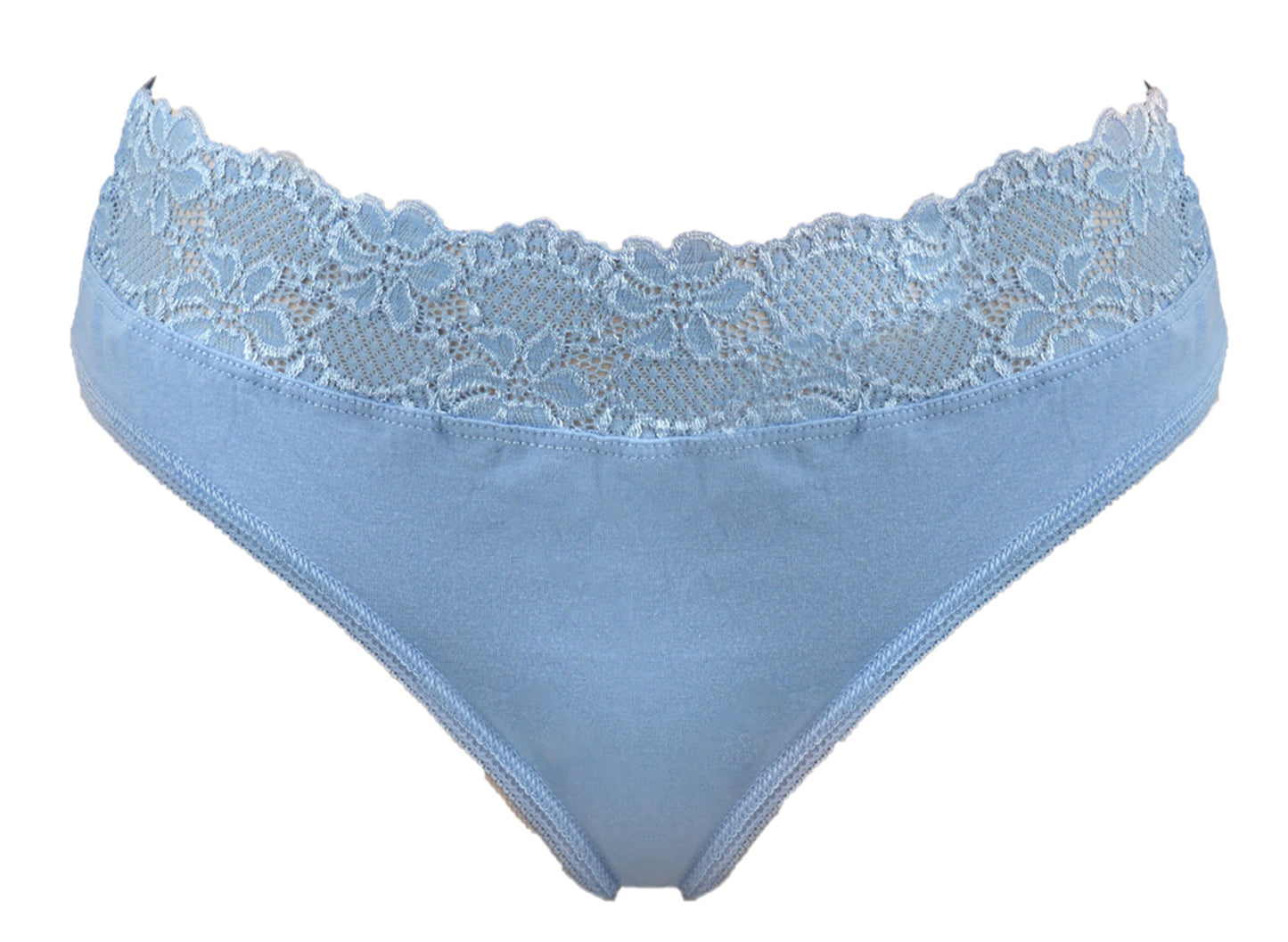 Womens High Leg Briefs Multipack Lace Trim Cotton Knickers Sizes 8-18